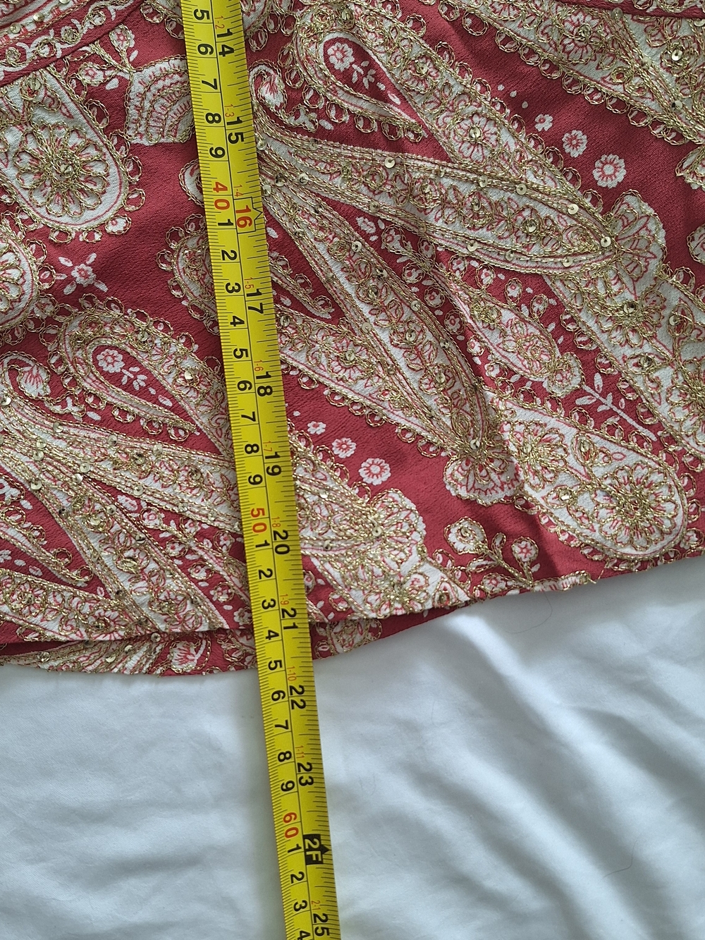 VINTAGE Y2K The Limited Maroon And Cream Paisley With Sequins Womens Halter S - Picture 6 of 7